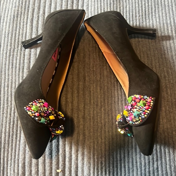 Betsey Johnson Black Embellished Women's Shoes - Picture 5 of 7